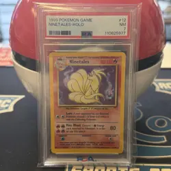 1999 POKEMON BASE SET UNLIMITED #12 NINETALES-HOLO PSA 7 - Image 1