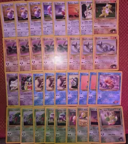 34x Vintage Pokemon Gym Heroes Lot – ALL DAMAGED – WOTC 1999 –Creased Cards Bulk - Image 1