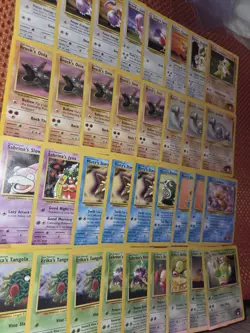 34x Vintage Pokemon Gym Heroes Lot – ALL DAMAGED – WOTC 1999 –Creased Cards Bulk - Image 2