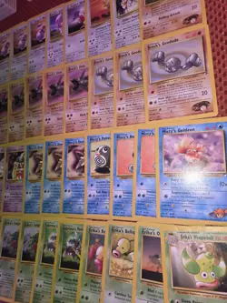34x Vintage Pokemon Gym Heroes Lot – ALL DAMAGED – WOTC 1999 –Creased Cards Bulk - Image 3