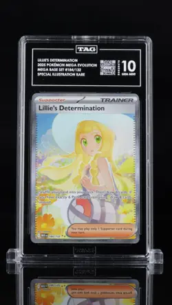 Pokemon Lillie's Determination 184/132 SIR TAG 10 GEM MINT MEGA BASE SET ENGLISH - Image 1