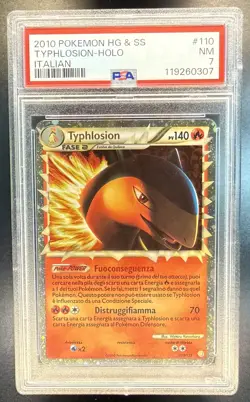 2010 Pokemon Heart Gold & Soul Silver Typhlosion #110/123 Italian Holo PSA 7 - Image 1