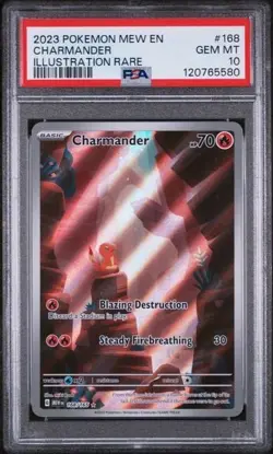 Pokemon 151 Charmander Illustration Rare English 168/165 PSA 10 - Image 1