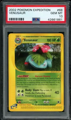 2002 Pokemon Expedition #68 Venusaur PSA 10 GEM MINT - Image 1