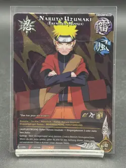 Naruto CCG Card #1395 Set 24: Naruto Uzumaki (Sage Mode) - German 1st Super Rare - Image 1