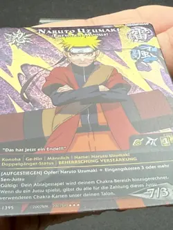 Naruto CCG Card #1395 Set 24: Naruto Uzumaki (Sage Mode) - German 1st Super Rare - Image 5