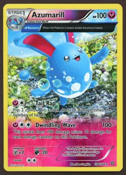 Azumarill (Alpha) 104/160 2015 XY Primal Clash Holo Rare Card - Image 1