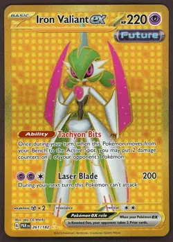 Iron Valiant ex 261/182 (Hyper Rare Gold) Sv04 Paradox Rift Pokemon card - Image 1