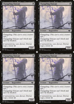 4x MTG 2019 CHANGELING OUTCAST - SHAPESHIFTER CREATURE - NM MAGIC CARD x4 copies - Image 1