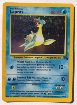 Lapras 10/62 Holo Rare – Fossil Set – Pokemon TCG – RAW LP - Image 1