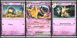 Abra 063 + Kadabra 064 + Alakazam ex SVP 050 MINT 151 Promo 3 Card Set Pokemon M - Image 1