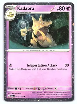 Abra 063 + Kadabra 064 + Alakazam ex SVP 050 MINT 151 Promo 3 Card Set Pokemon M - Image 5