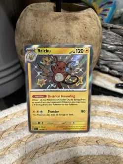 Pokemon TCG Raichu Card Paldean Fates 132/091 Baby Shiny - Image 1