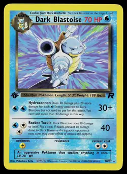 Pokemon Card - Dark Blastoise Team Rocket 20/82 Rare 1st Edition - Image 1