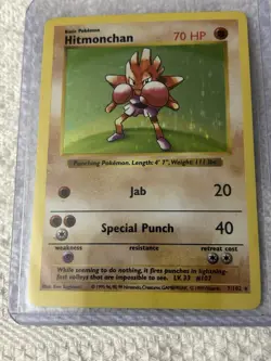 HITMONCHAN - HOLO - 1999 POKEMON BASE SET UNLIMITED #7 - Image 1