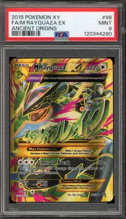 Pokemon M Rayquaza EX XY Ancient Origins Full Art #98 PSA 9 Mint - Image 1
