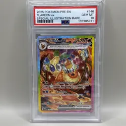 2025 POKEMON PRE EN-PRISMATIC EVOLUTIONS #146 FLAREON EX PSA 10 - Image 1