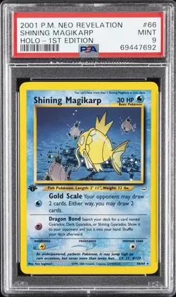 2001 POKEMON NEO REVELATION 1ST ED #66 SHINING MAGIKARP-HOLO PSA 9 - Image 1