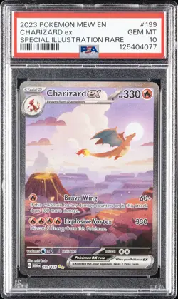2023 POKEMON MEW EN-151 SPECIAL ILLUSTRATION RARE #199 CHARIZARD EX PSA 10 - Image 1