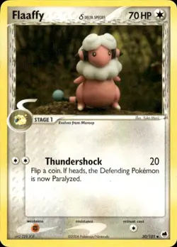 Pokemon Flaaffy (Delta Species) Dragon Frontiers 30/101 Light Play LP+ or Better - Image 1