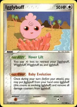 Pokemon Igglybuff Crystal Guardians 21/100 Light Play LP+ or Better - Image 1