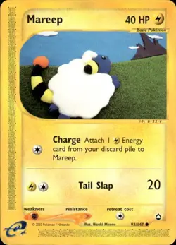 Pokemon Mareep Aquapolis 093/147 Light Play LP+ or Better - Image 1