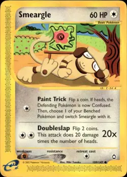 Pokemon Smeargle Aquapolis 109/147 Light Play LP+ or Better - Image 1