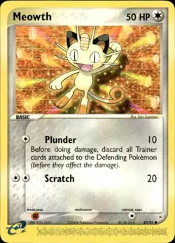 Pokemon Meowth Team Magma vs Team Aqua 42/95 Light Play LP+ or Better - Image 1