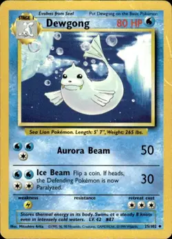 Pokemon Dewgong Base Set 025/102 Light Play LP+ or Better - Image 1