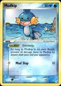 Pokemon Mudkip Crystal Guardians 57/100 Light Play LP+ or Better - Image 1