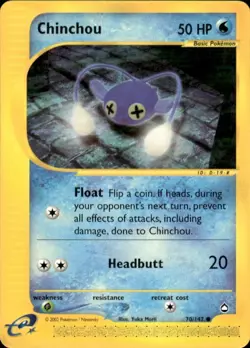 Pokemon Chinchou (70) Aquapolis 070/147 Light Play LP+ or Better - Image 1