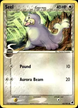 Pokemon Seel (Delta Species) Dragon Frontiers 62/101 Light Play LP+ or Better - Image 1