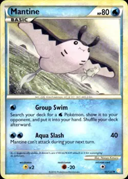 Pokemon Mantine HeartGold SoulSilver 45/123 Light Play LP+ or Better - Image 1