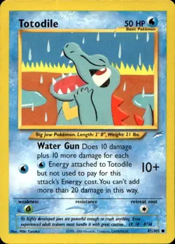Pokemon Totodile Neo Destiny 085/105 Light Play LP+ or Better - Image 1