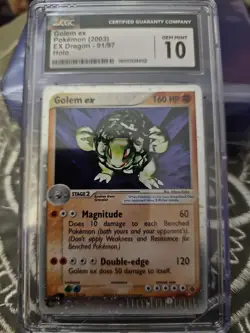 Golem Ex Pokemon 2003 EX Dragon 91/97 Holo CGC 10 - Image 1