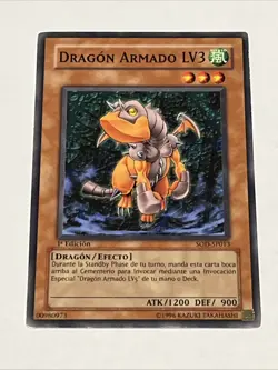 1996 Yugioh 1st Edition Spanish Dragon Armado LV3 Armed Card - Image 1