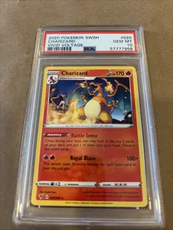 Pokemon TCG SWSH Vivid Voltage Charizard Card 025/185 PSA 10 Gem MT - Image 1
