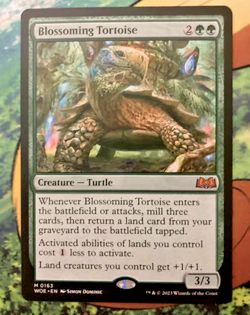 MTG Blossoming Tortoise, Wilds of Eldraine Mythic Creature (WOE) Magic Near Mint - Image 1