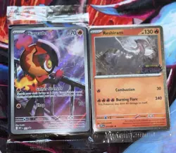 Pokemon Card Promos Phantasmal Flames Reshiram Stamped Promo & Charcadet Sealed - Image 1