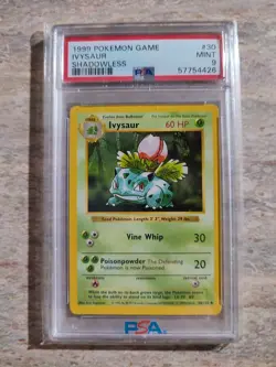 1999 POKEMON BASE SET SHADOWLESS #30 IVYSAUR PSA 9 - Image 1