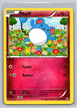 Marill 102/160 XY Primal Clash Pokemon Card Fairy Type Basic Tackle Rollout TCG - Image 1