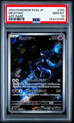 Mewtwo 183/165 Pokemon Card 151 Holo Art Rare Japanese PSA 10 Gem Mint - Image 1