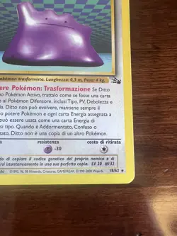 POKEMON DITTO 18/62 FOSSIL PRIMA EDIZIONE NO HOLO - Image 3