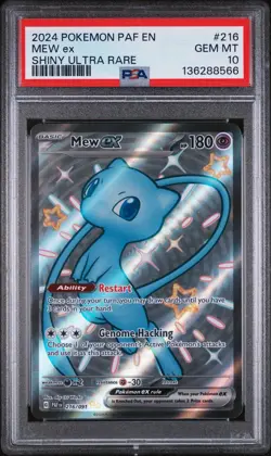 2024 POKEMON PAF EN-PALDEAN FATES SHINY ULTRA RARE #216 MEW EX PSA 10 - Image 1