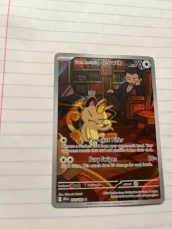 Team Rocket’s Meowth 203/182 SV10 Destined Rivals Holo Secret Rare Pokemon - Image 2