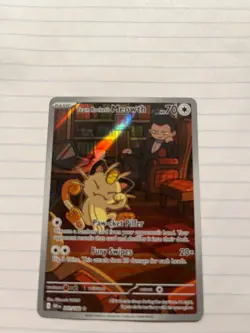 Team Rocket’s Meowth 203/182 SV10 Destined Rivals Holo Secret Rare Pokemon - Image 3