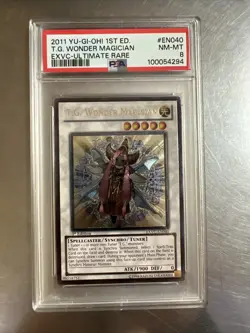 Yu-Gi-Oh! TCG T.G. Wonder Magician EXVC-EN040 1st Edition Ultimate Rare - PSA 8 - Image 1