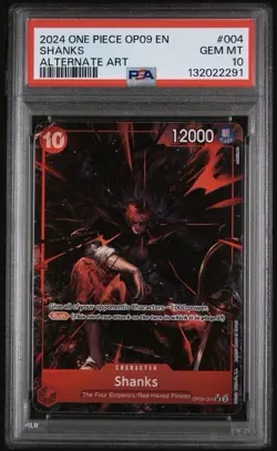 One Piece TCG Emperors in the New World Shanks Alternative Art OP09-004 PSA 10 - Image 1