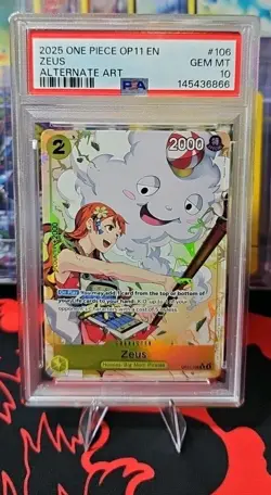 ZEUS - One Piece TCG OP11-106 - AA Alt Art Rare R -A Fist of Divine Speed PSA 10 - Image 1