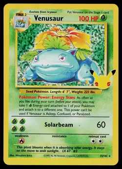Pokemon Card - Venusaur Celebrations Classic Collection 15/102 Holo - Image 1